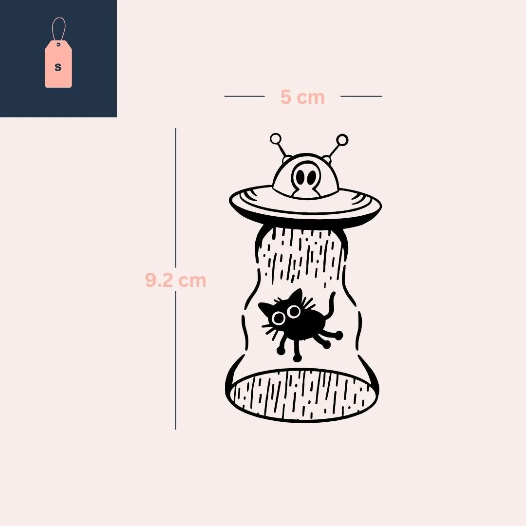 Cat Abducted by UFO Temporary Tattoo - Image 4
