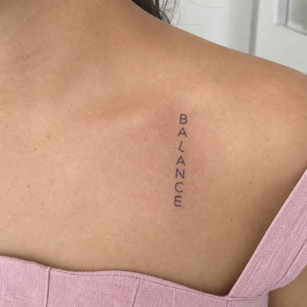 BALANCE temporary tattoo in modern typography