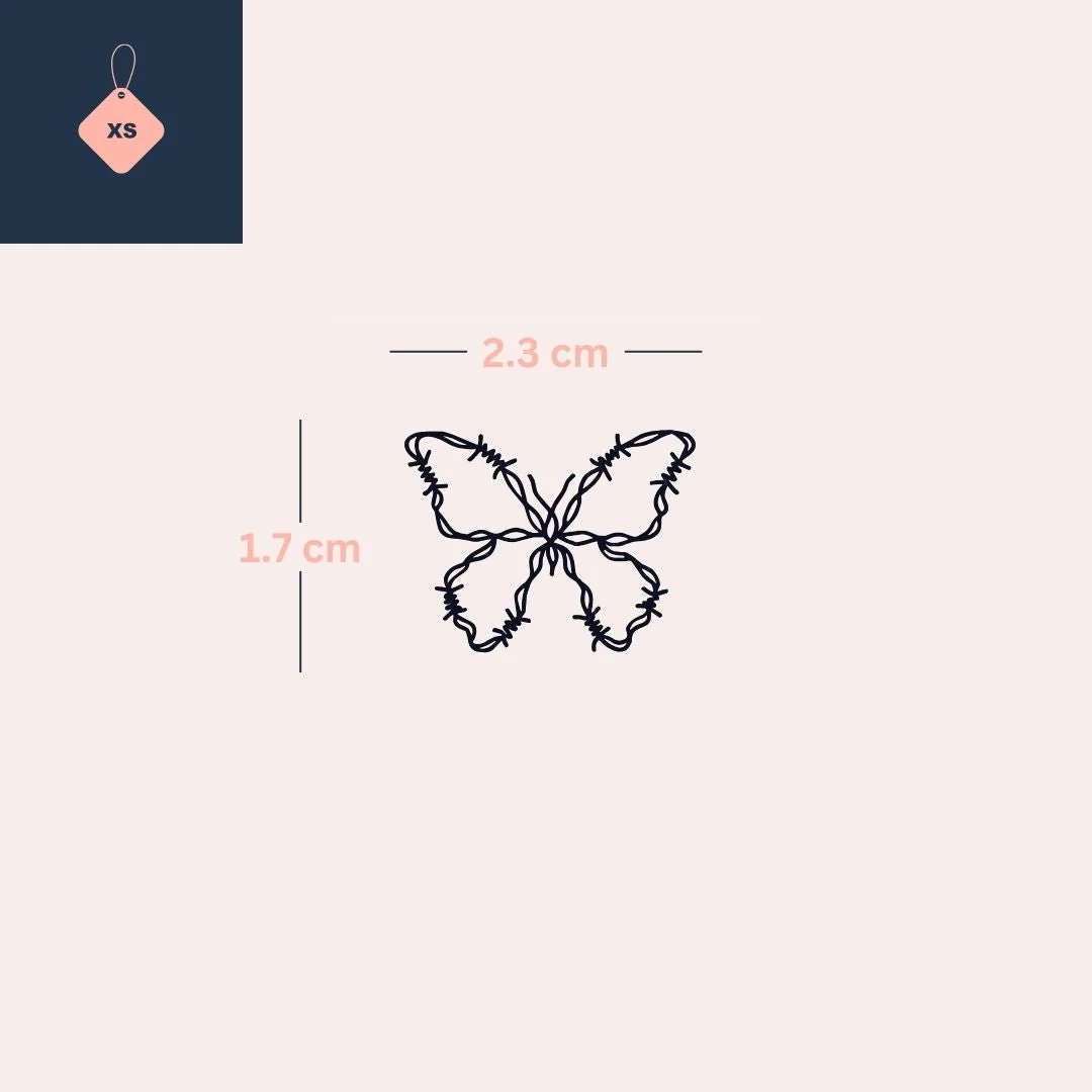 Barbed wire butterfly temporary tattoo - Image 4
