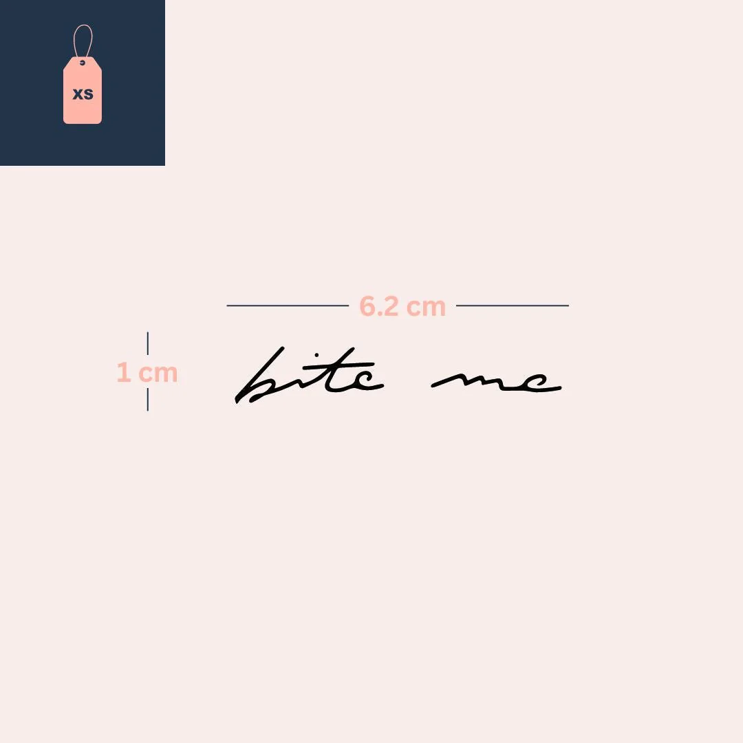 Bite me cursive temporary tattoo - Image 4