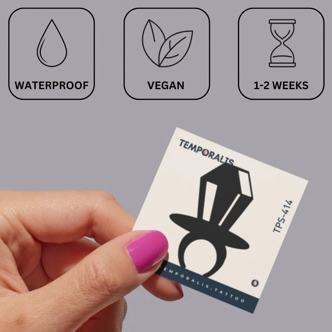 Solitaire Diamond Ring Temporary Tattoo - Image 3