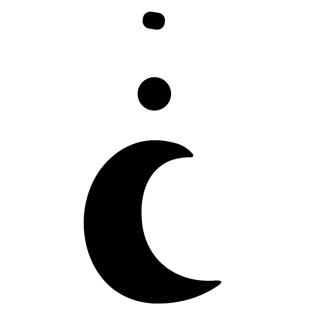 Crescent Moon with Two Dots Temporary Tattoo - Image 2