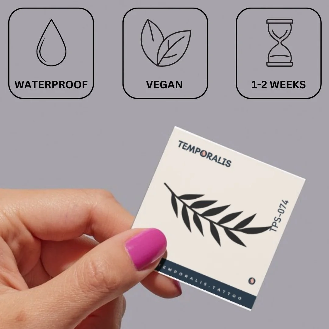 Leafy Branch Silhouette Temporary Tattoo - Image 3