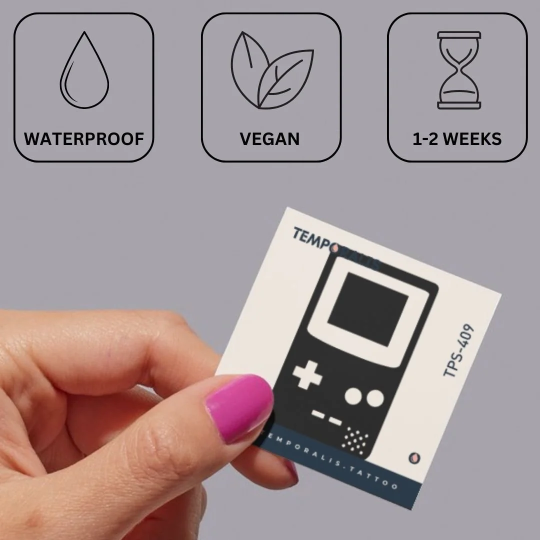 Retro handheld console temporary tattoo - Image 3