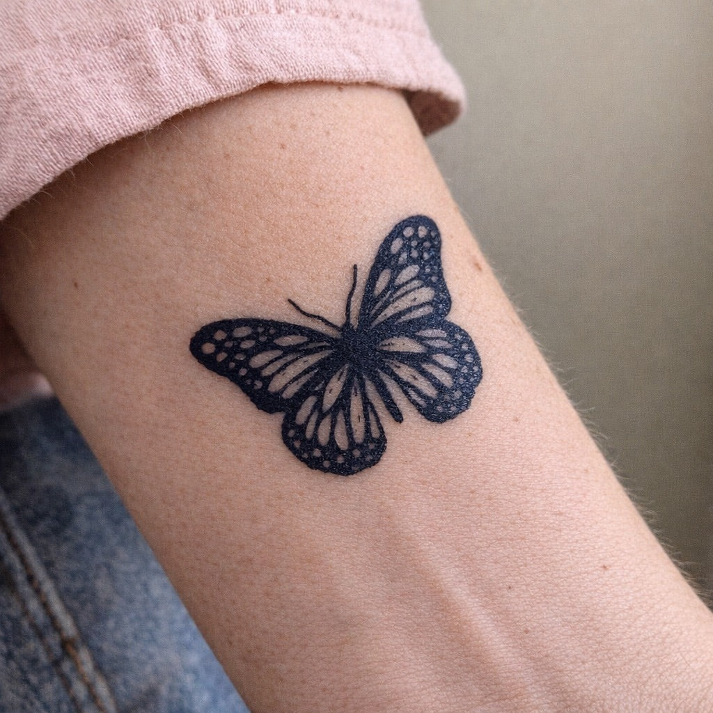 Blackwork Butterfly Tattoo