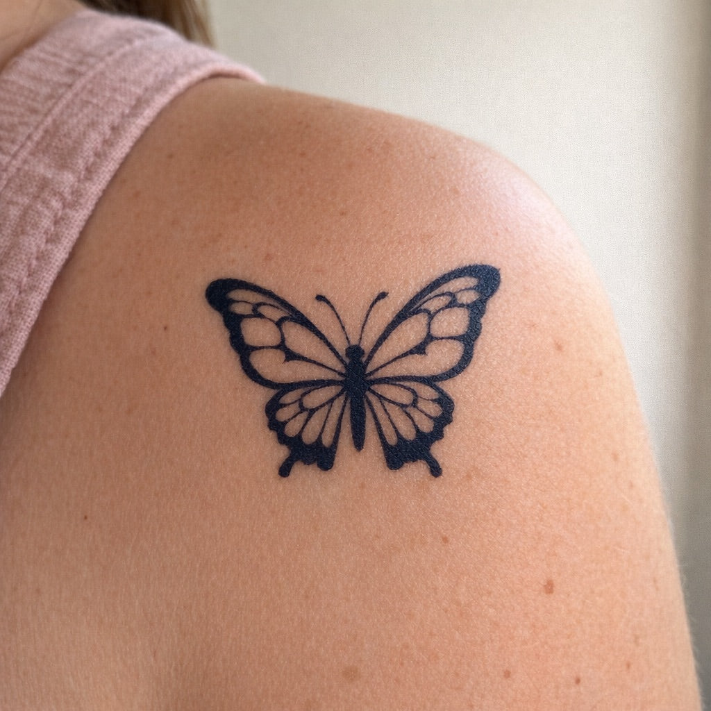 Blackwork Butterfly Tattoo