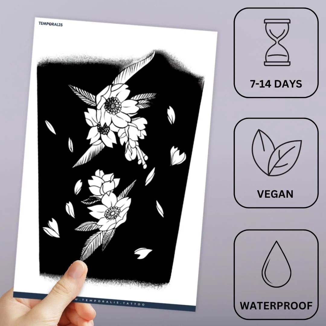 Blackwork Sunflower Bouquet Tattoo - Image 3