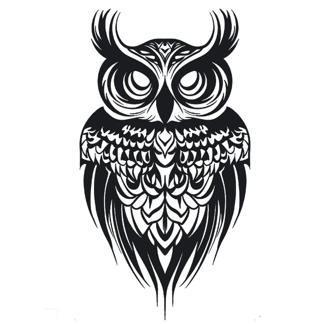 Bold Blackwork Owl Tattoo - Image 2