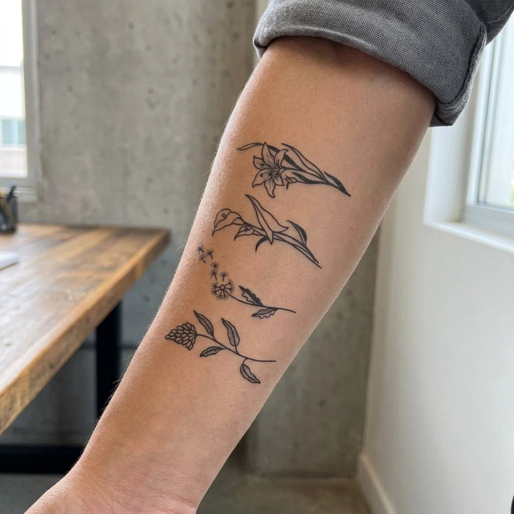 Botanical Botanical Floral Set Tattoo