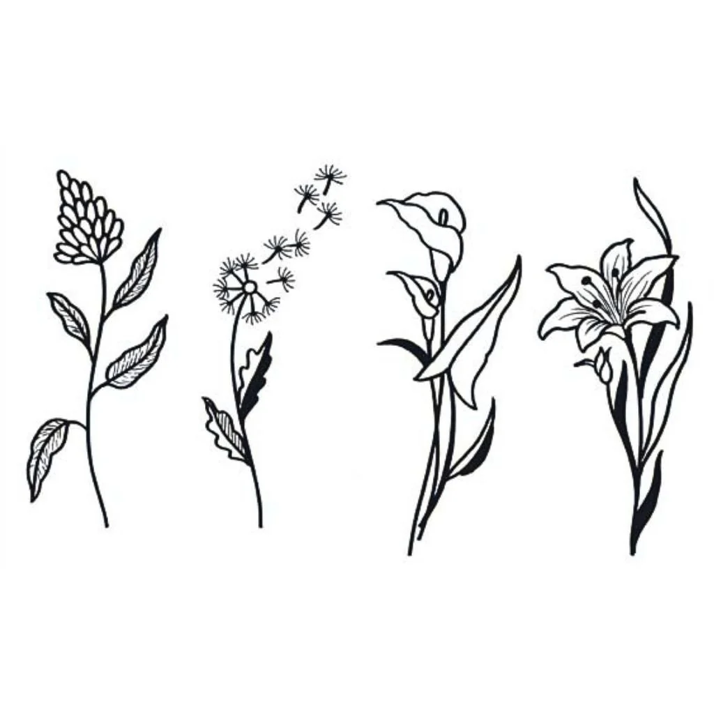 Botanical Botanical Floral Set Tattoo - Image 2