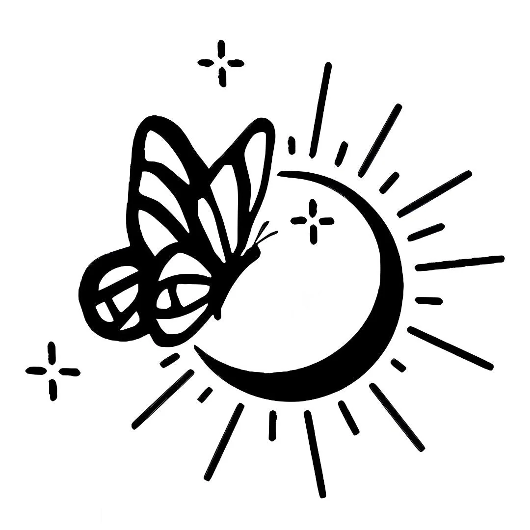 Butterfly Moon Sun Tattoo - Image 2