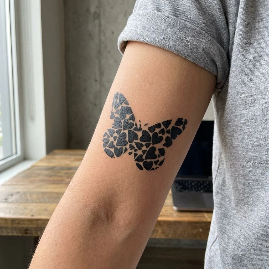 Heart Butterfly Tattoo