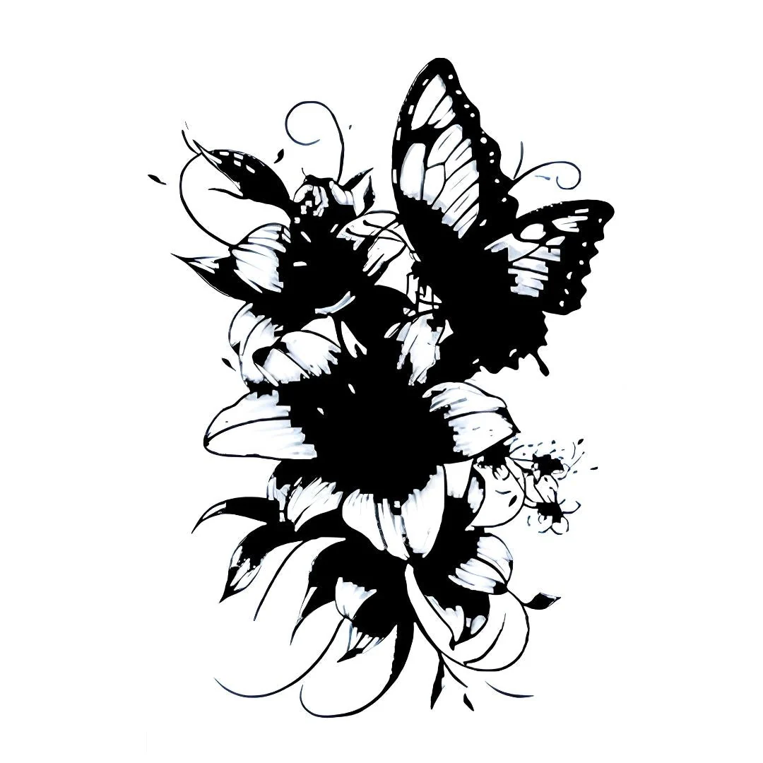 Butterfly & Sunflower Tattoo - Image 2