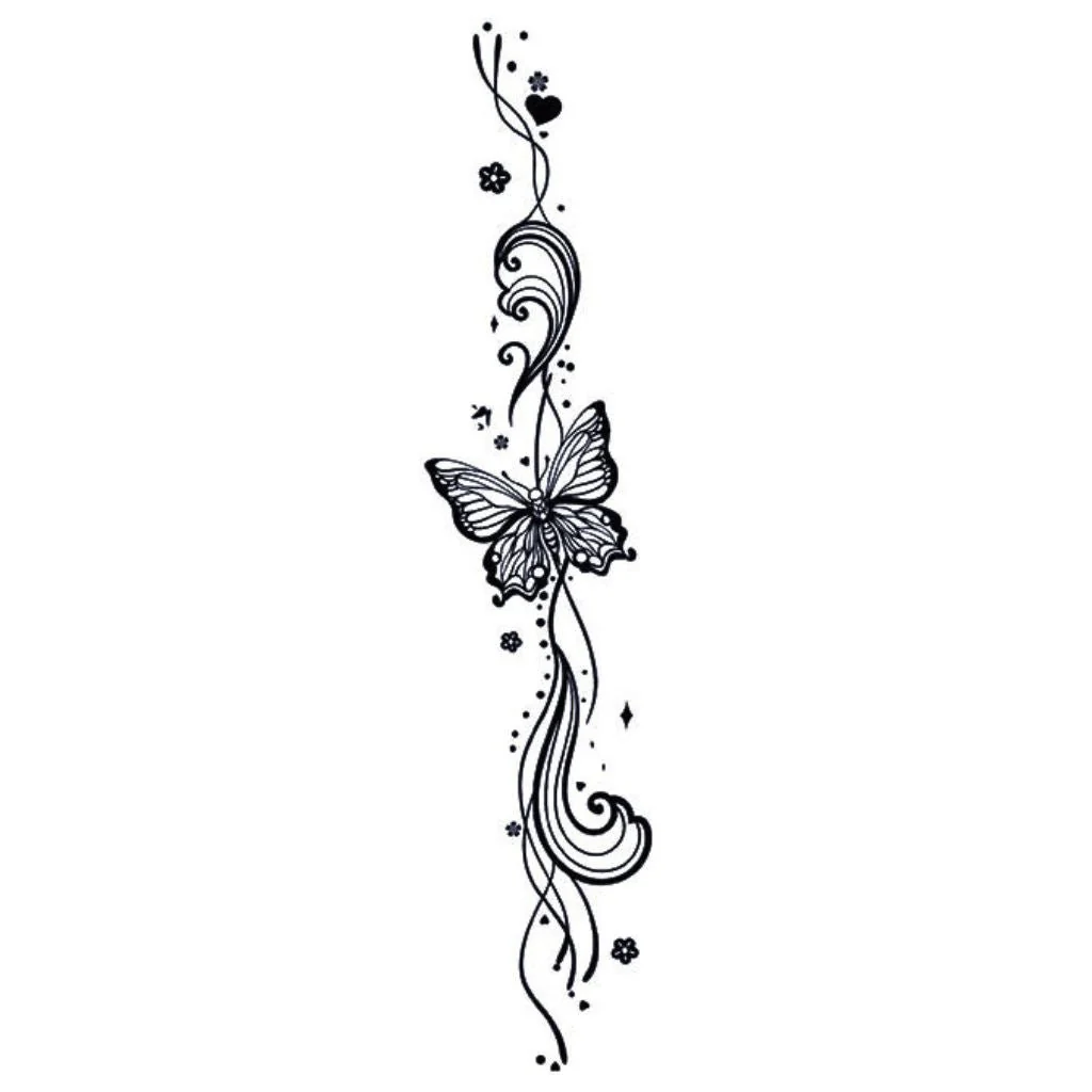 Butterfly Vine Flourish Tattoo - Image 2