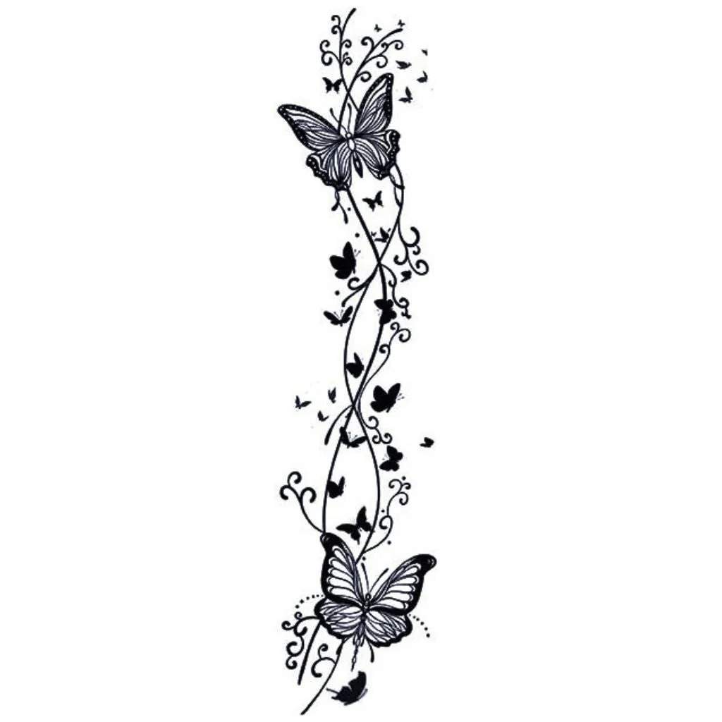 Butterfly Vine Swirl Tattoo - Image 2