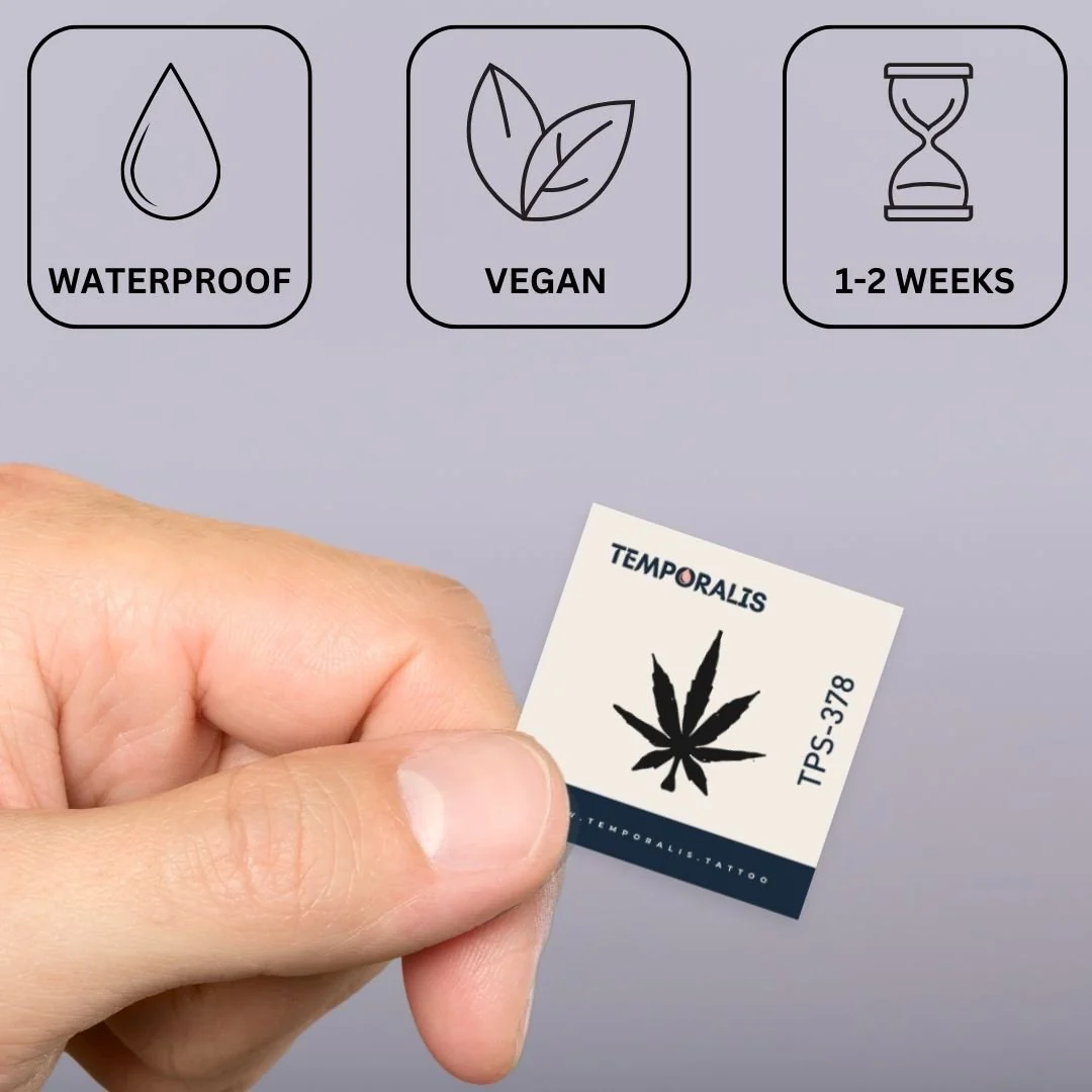 Cannabis leaf temporary tattoo (silhouette) - Image 3