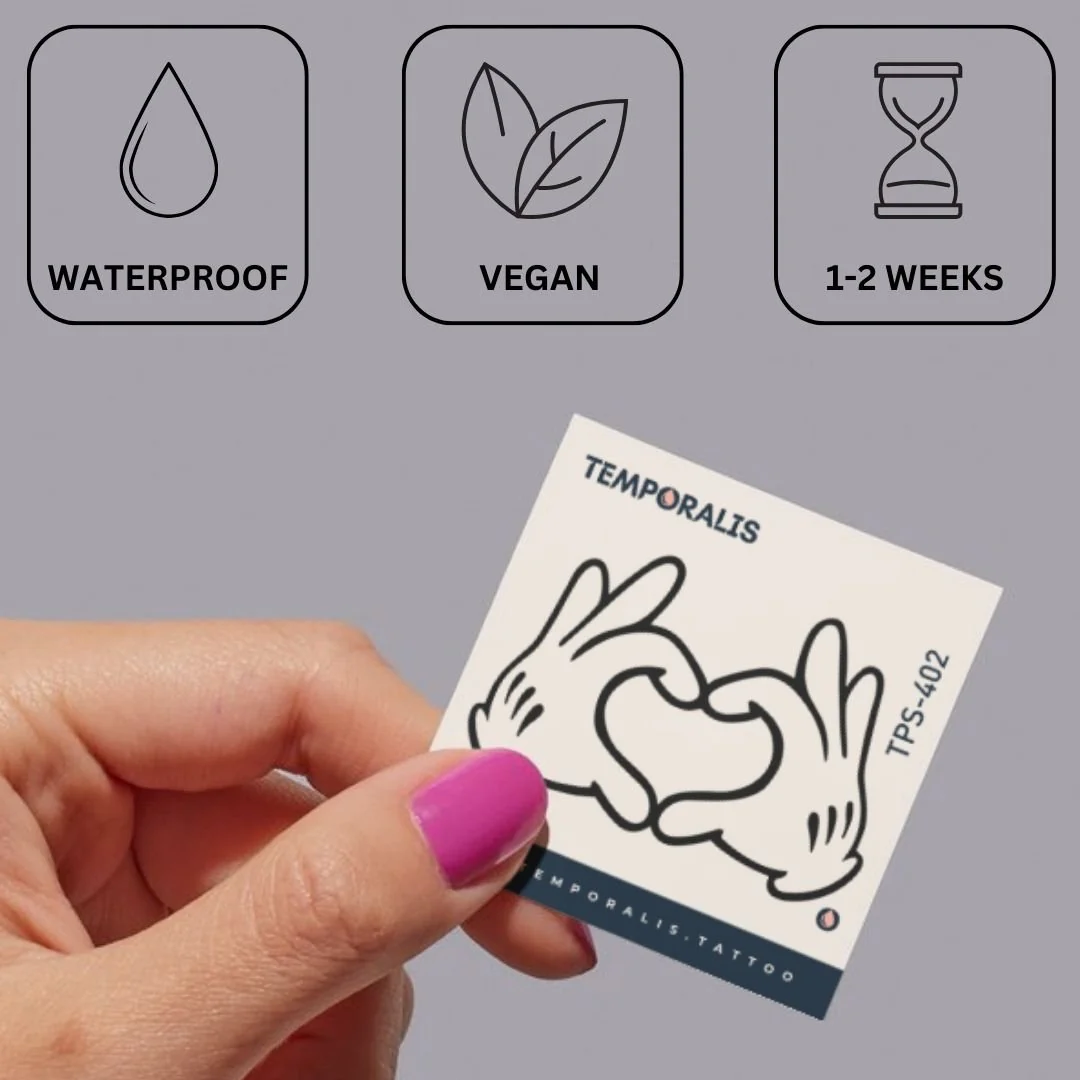 Heart hands temporary tattoo - Image 3