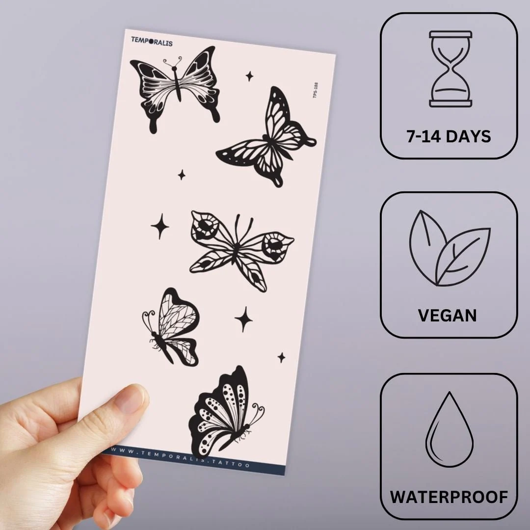 Butterflies and stars temporary tattoo - Image 3