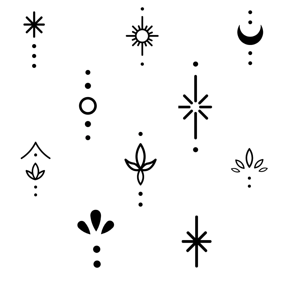Mini set of 10 celestial finger temporary tattoos - Image 3