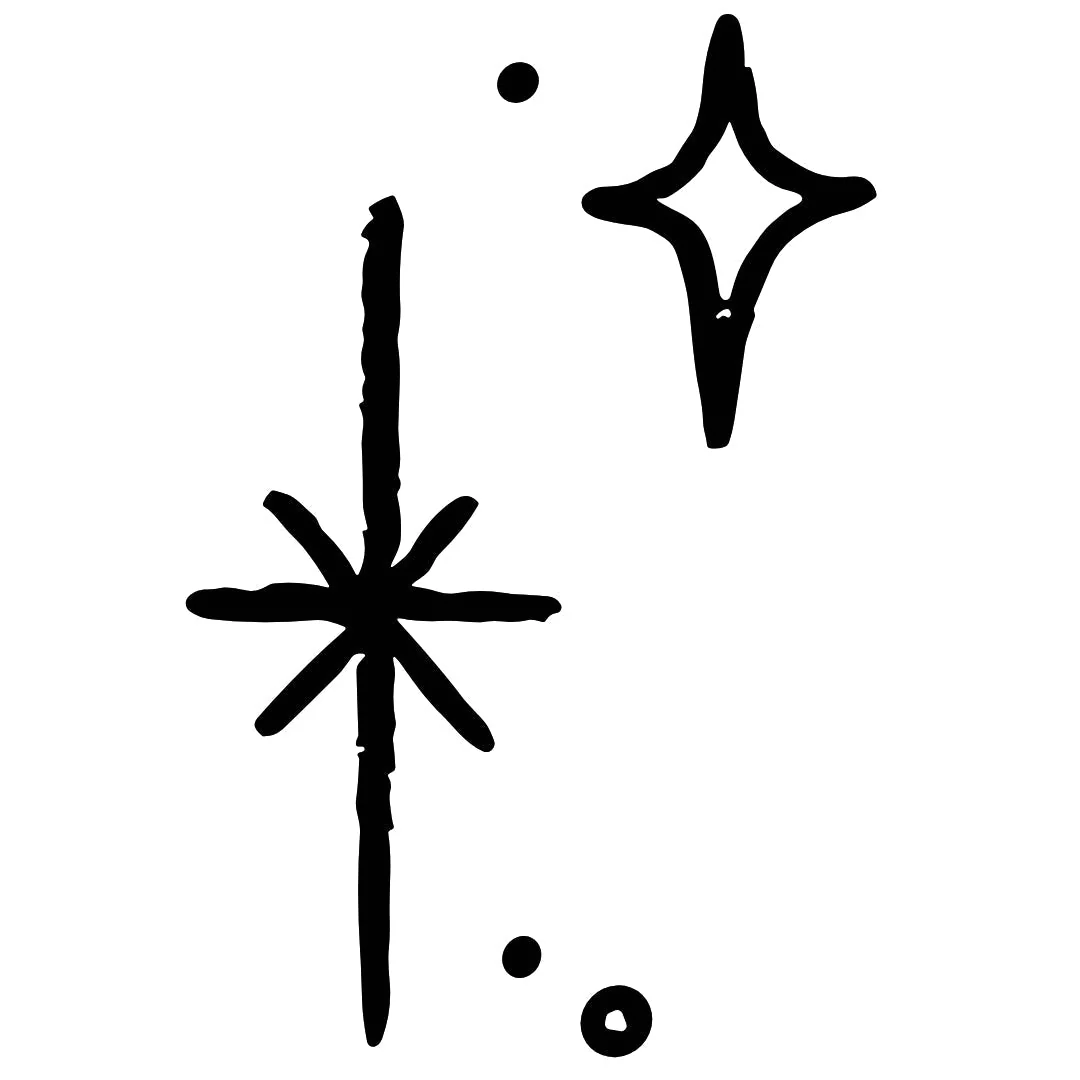 Fine line stars and dots temporary tattoo - Image 2