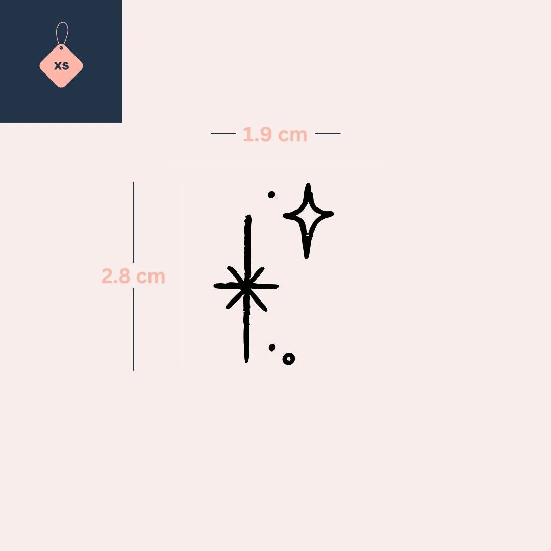 Fine line stars and dots temporary tattoo - Image 4