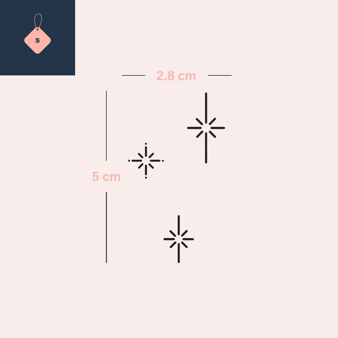 Three geometric stars temporary tattoo - Image 4
