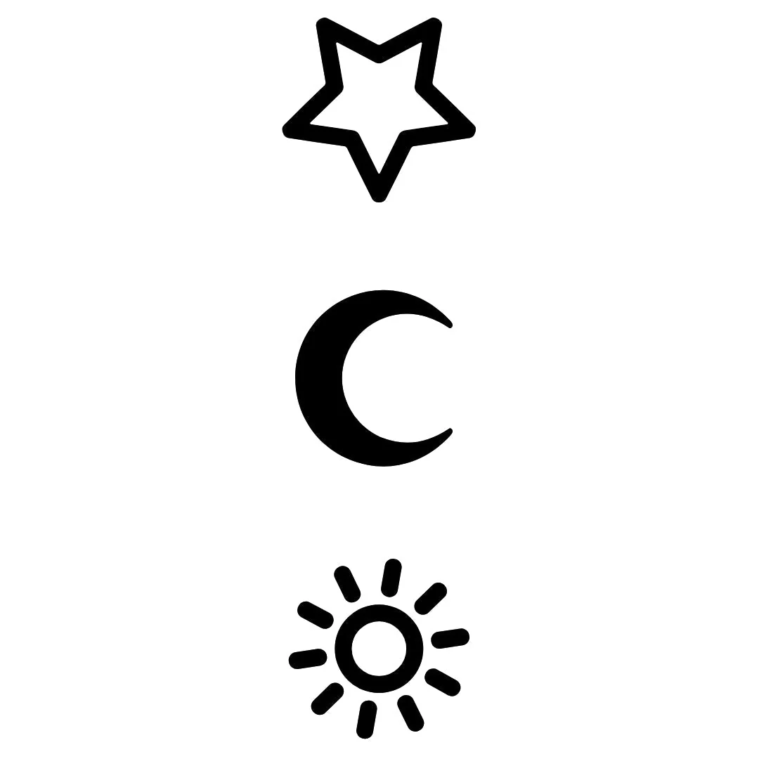 Star, moon and sun temporary tattoo - Image 2