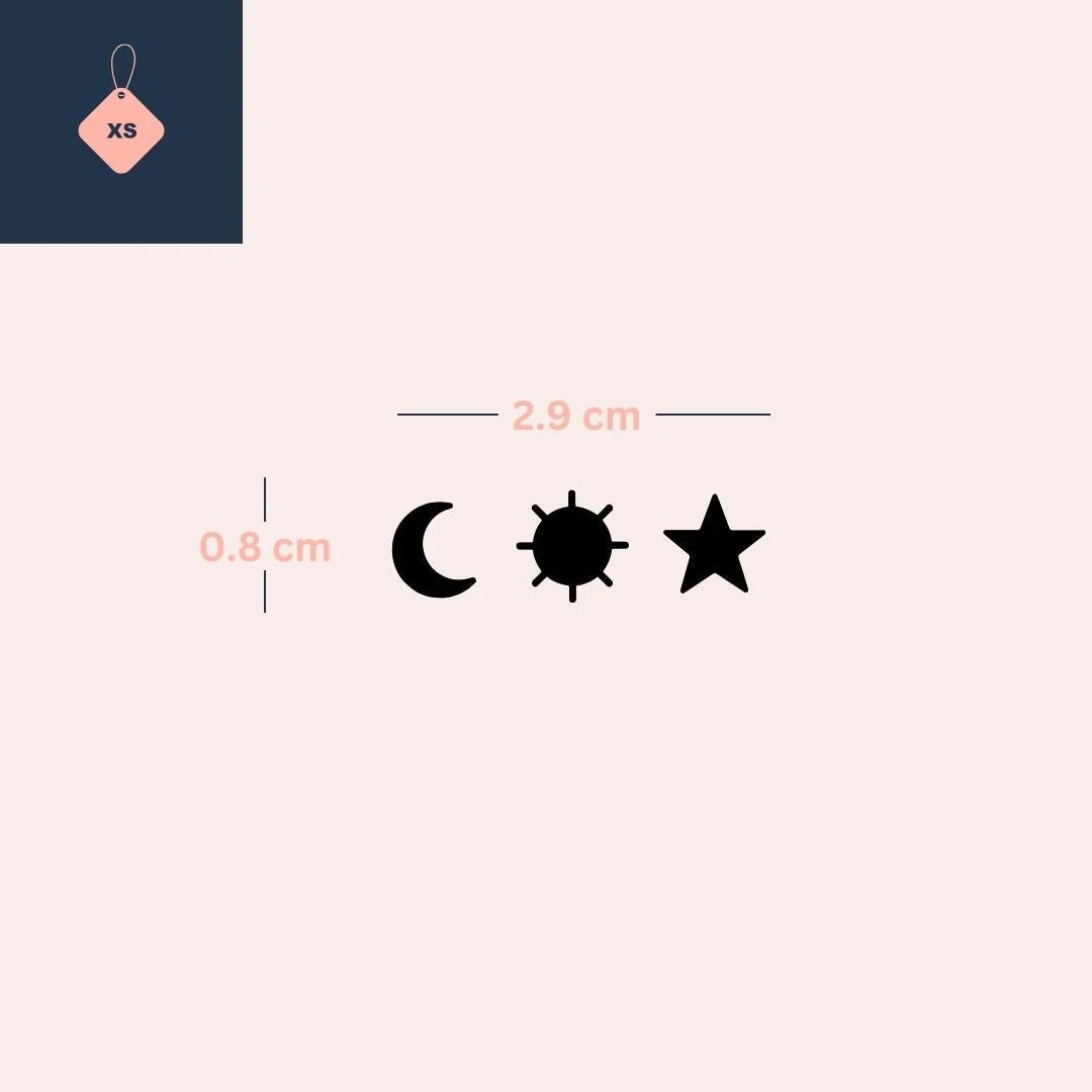 Moon, Sun & Star Trio Temporary Tattoo - Image 4