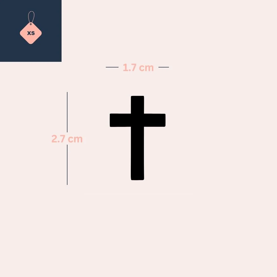 Black Cross Silhouette Temporary Tattoo - Image 4
