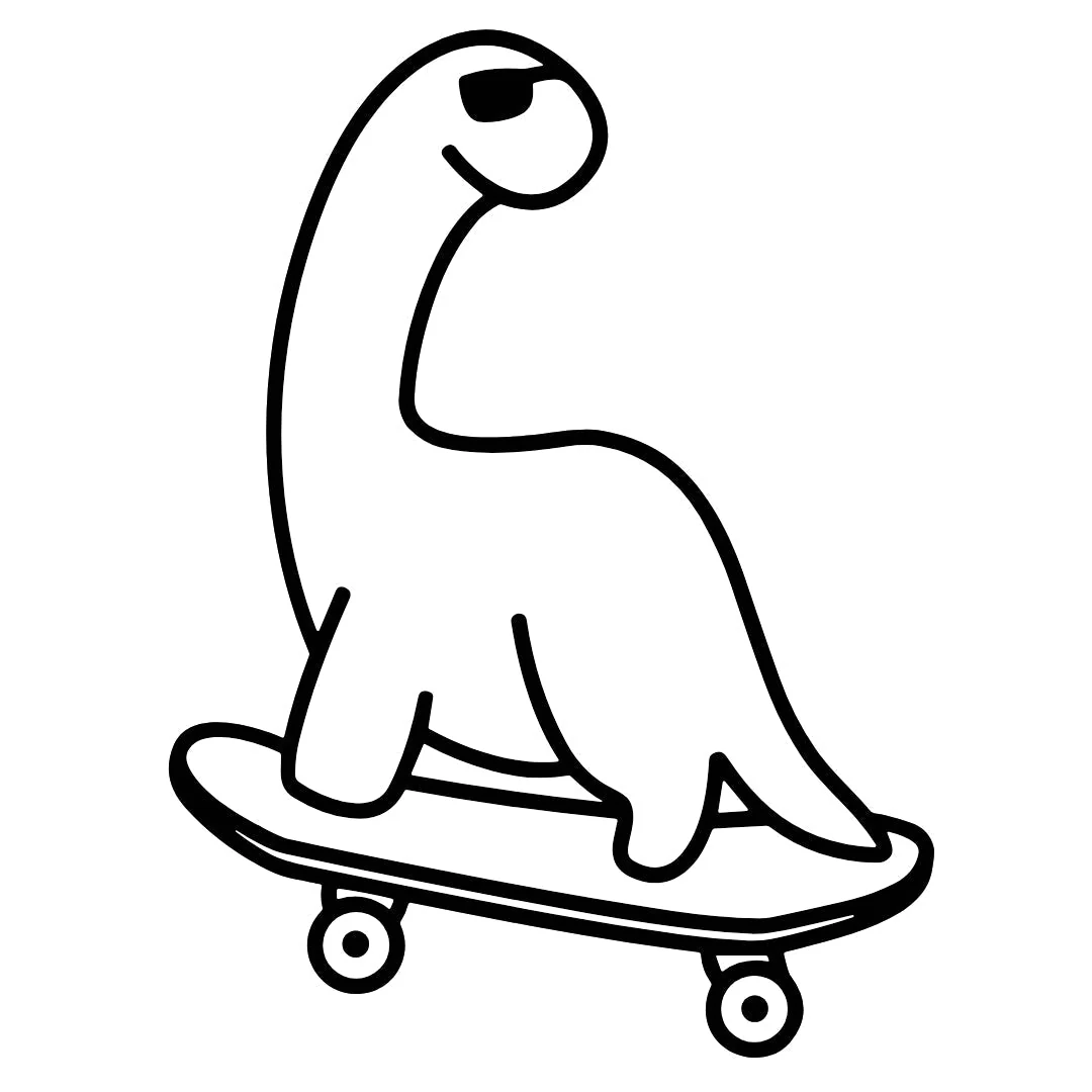 Skateboarding Dinosaur Temporary Tattoo - Image 2