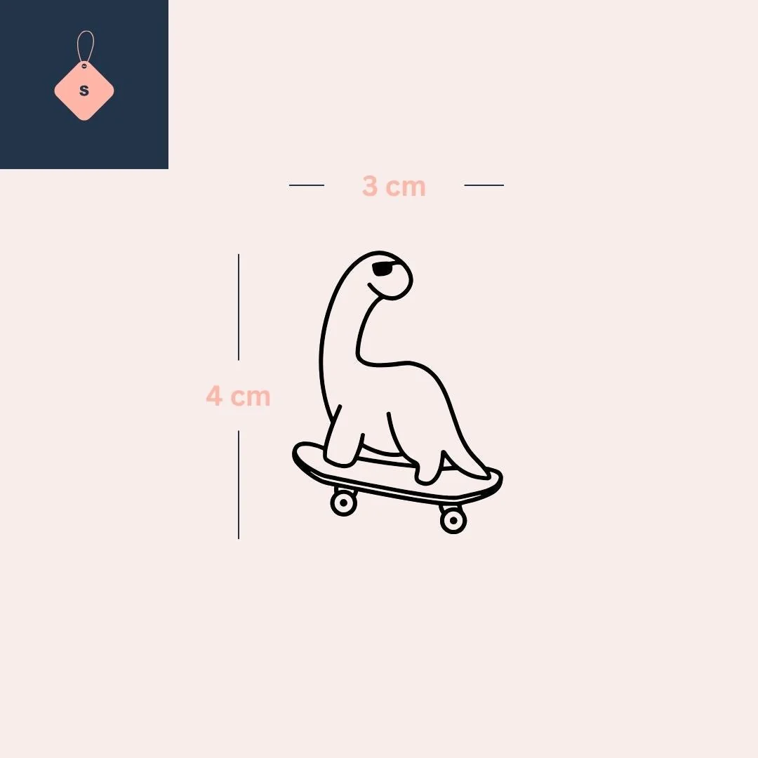 Skateboarding Dinosaur Temporary Tattoo - Image 4