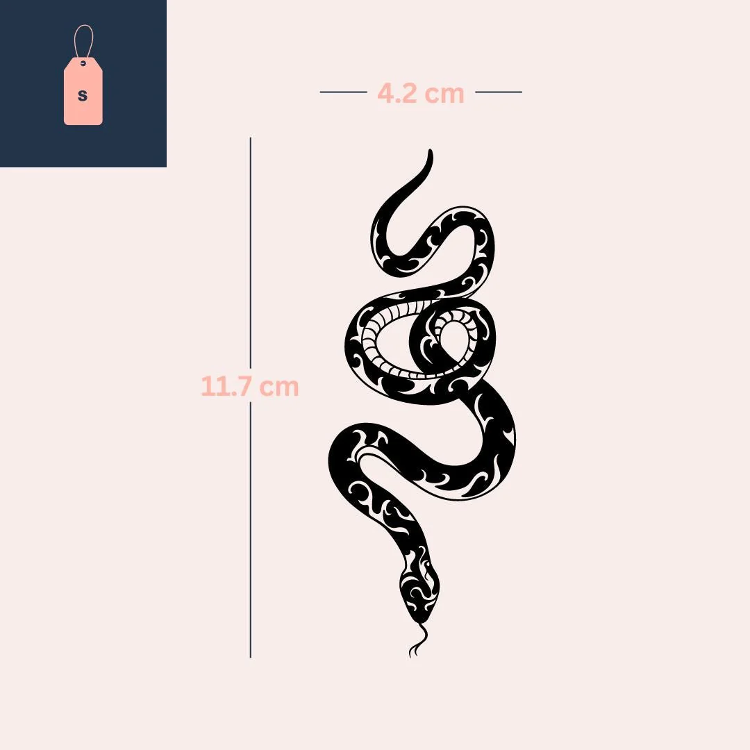 Tribal coiled serpent temporary tattoo - Image 4