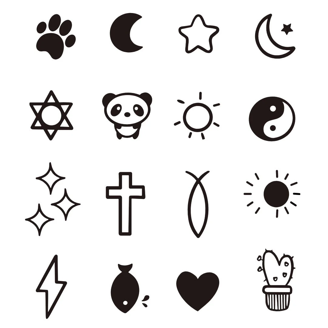 Mini set of 16 cute temporary finger tattoos - Image 3