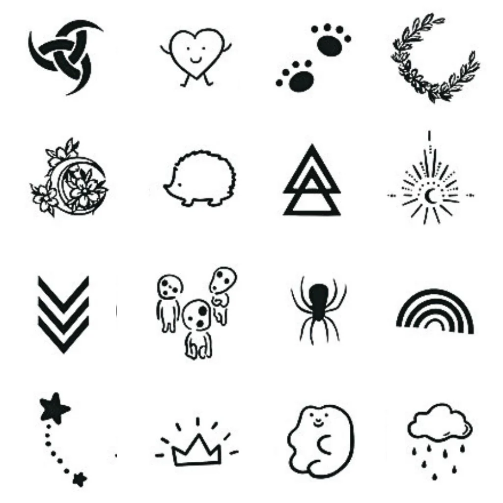 Cute Mini Icons Bundle Tattoo