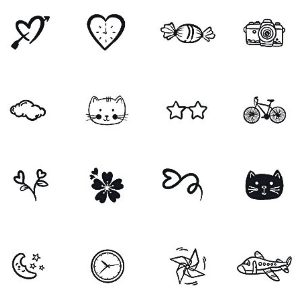 Cute Mini Icons Sheet Tattoo