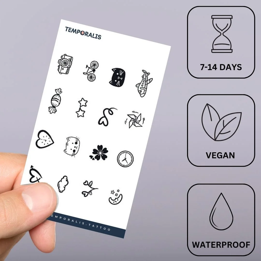 Cute Mini Icons Sheet Tattoo - Image 2