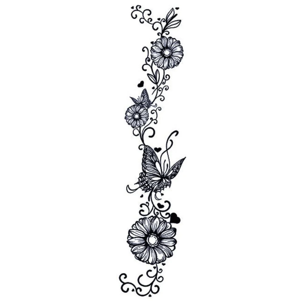Daisy Vine & Butterfly Tattoo - Image 2
