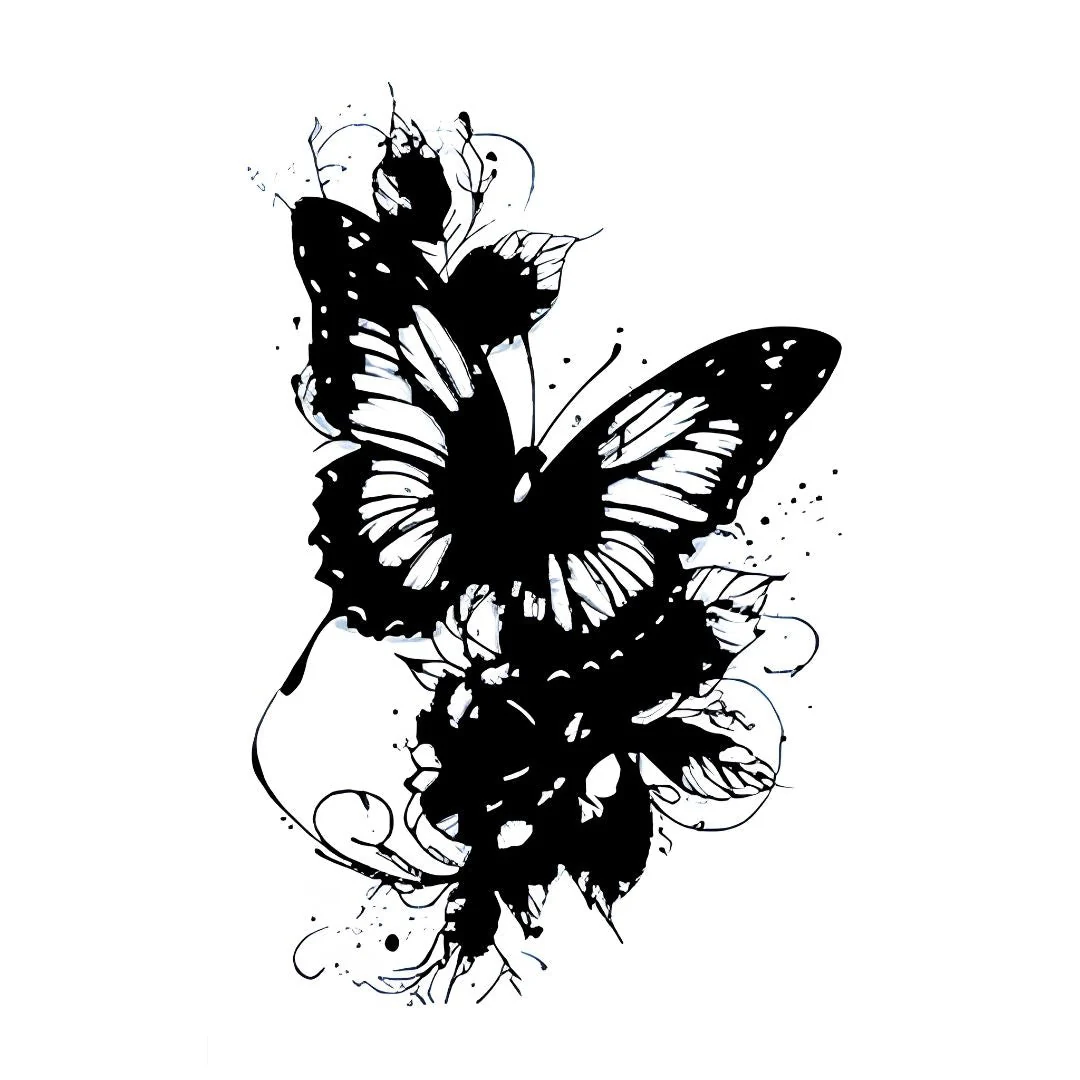 Dark Butterfly Splash Tattoo - Image 2