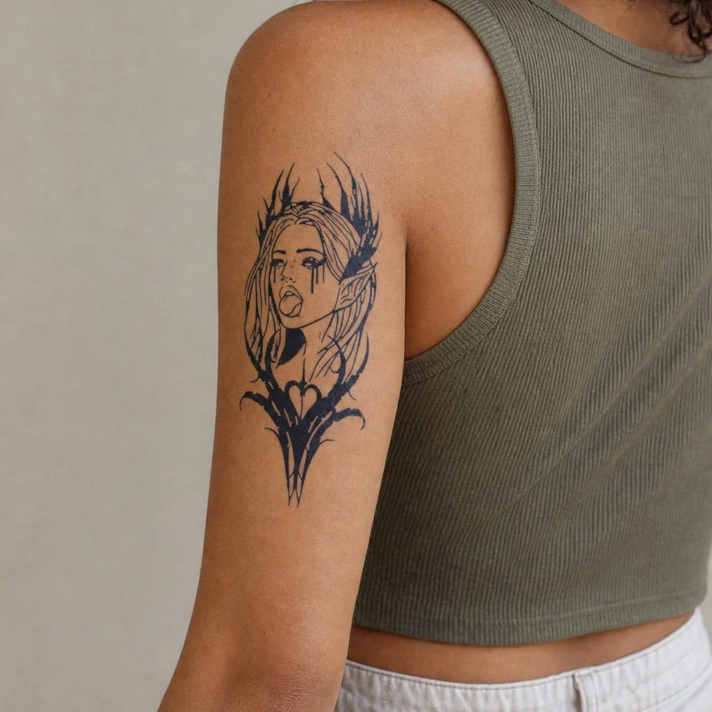 Dark Elf Girl Tattoo