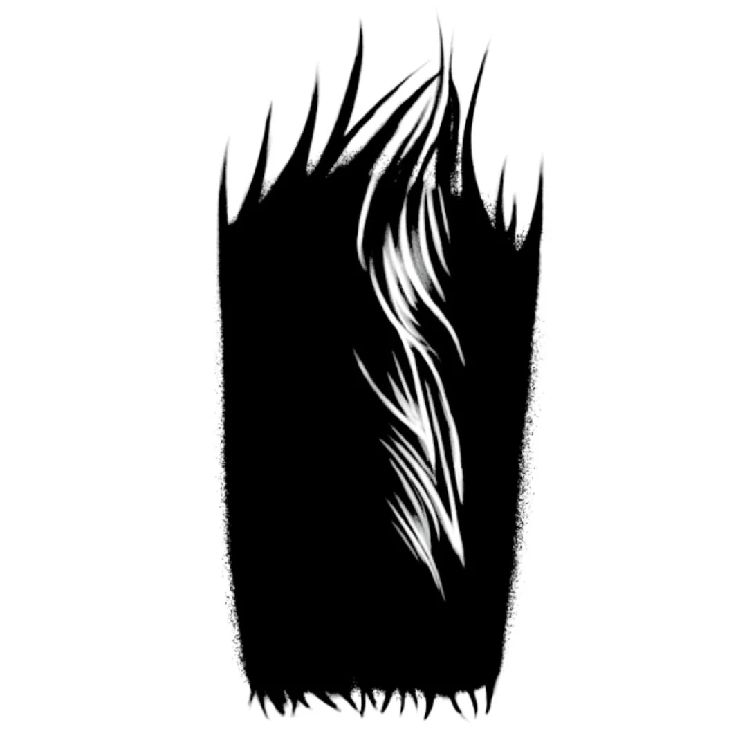Dark Flame Wolf Fur Tattoo - Image 2