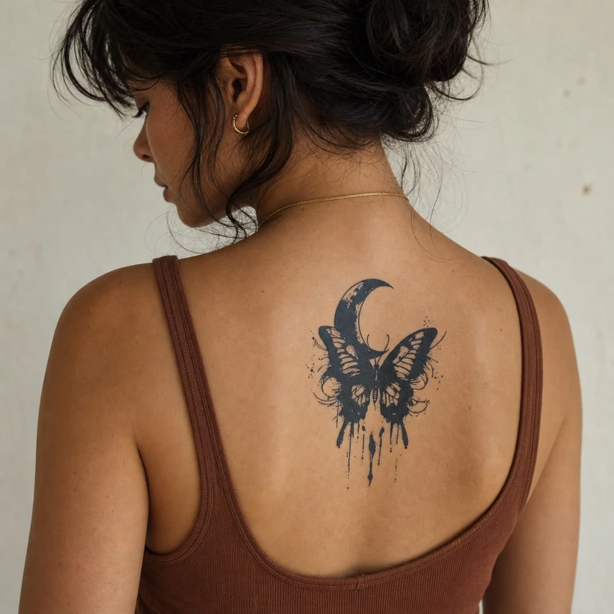 Dark Moon Butterfly Tattoo