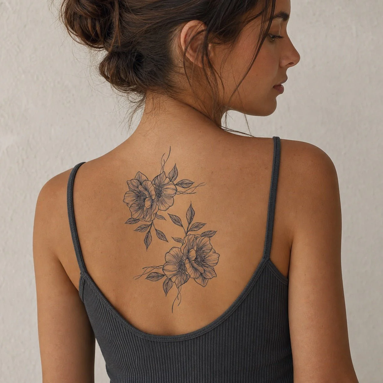 Double Peony Bouquet Tattoo