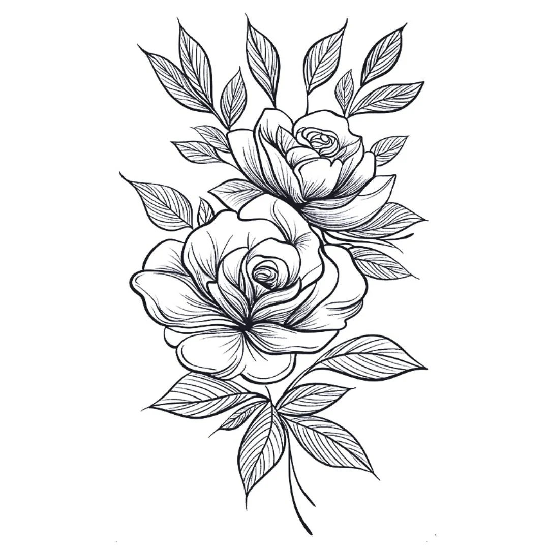 Double Rose Bouquet Tattoo - Image 2
