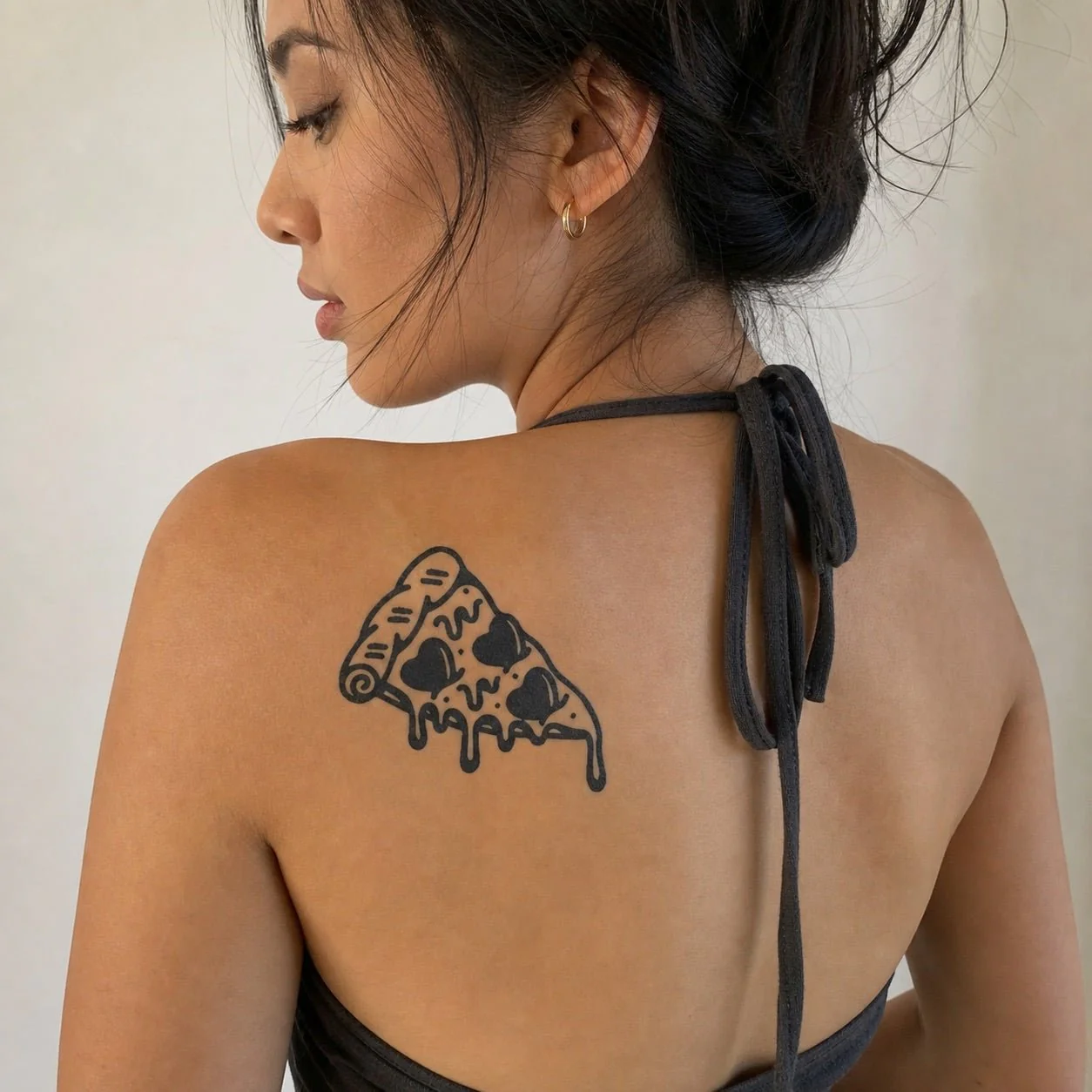 Dripping Pizza Heart Tattoo