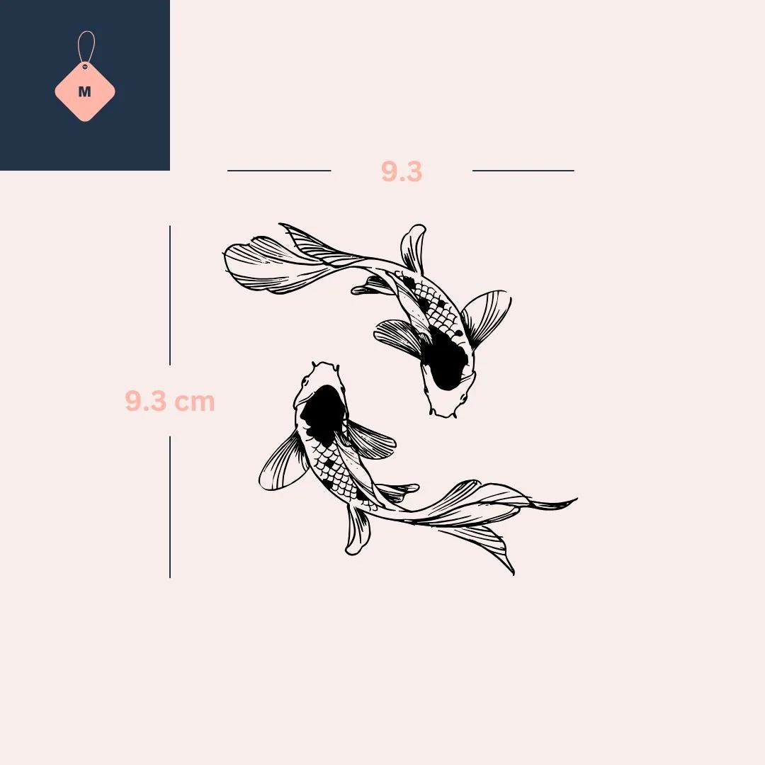 Yin-yang koi fish temporary tattoo - Image 4