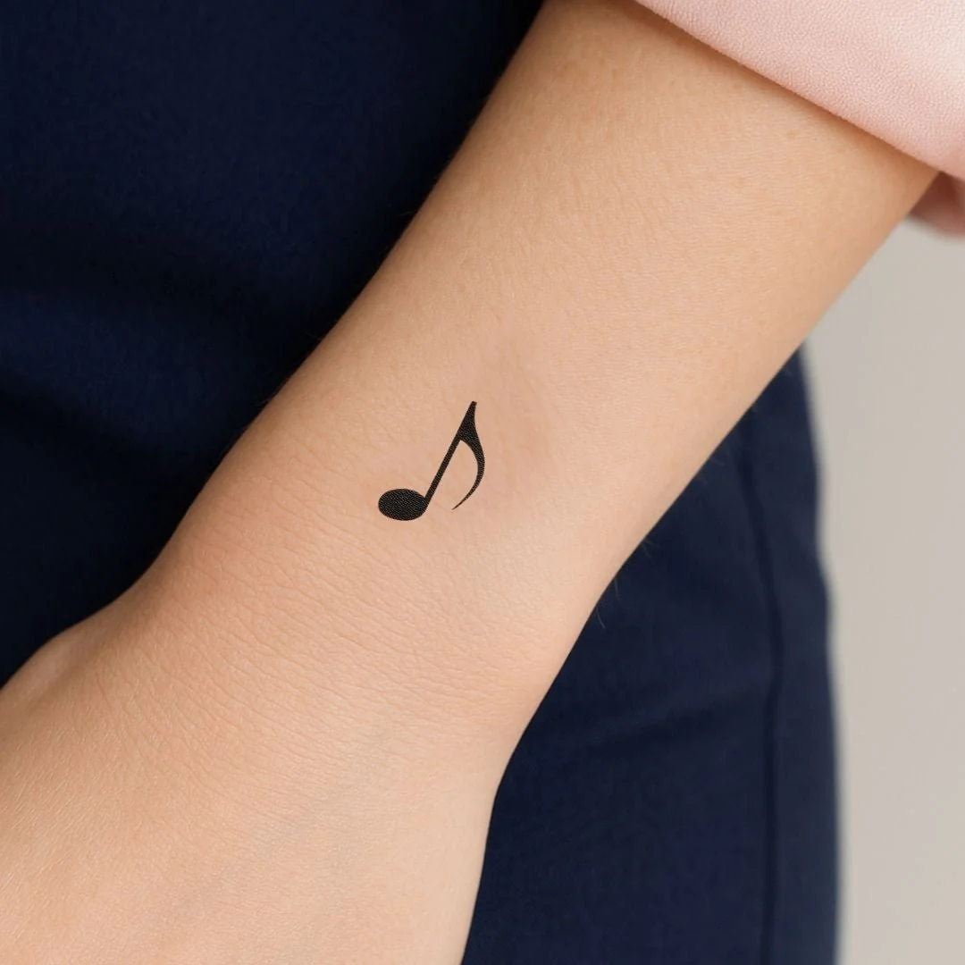 Eighth Note Temporary Tattoo