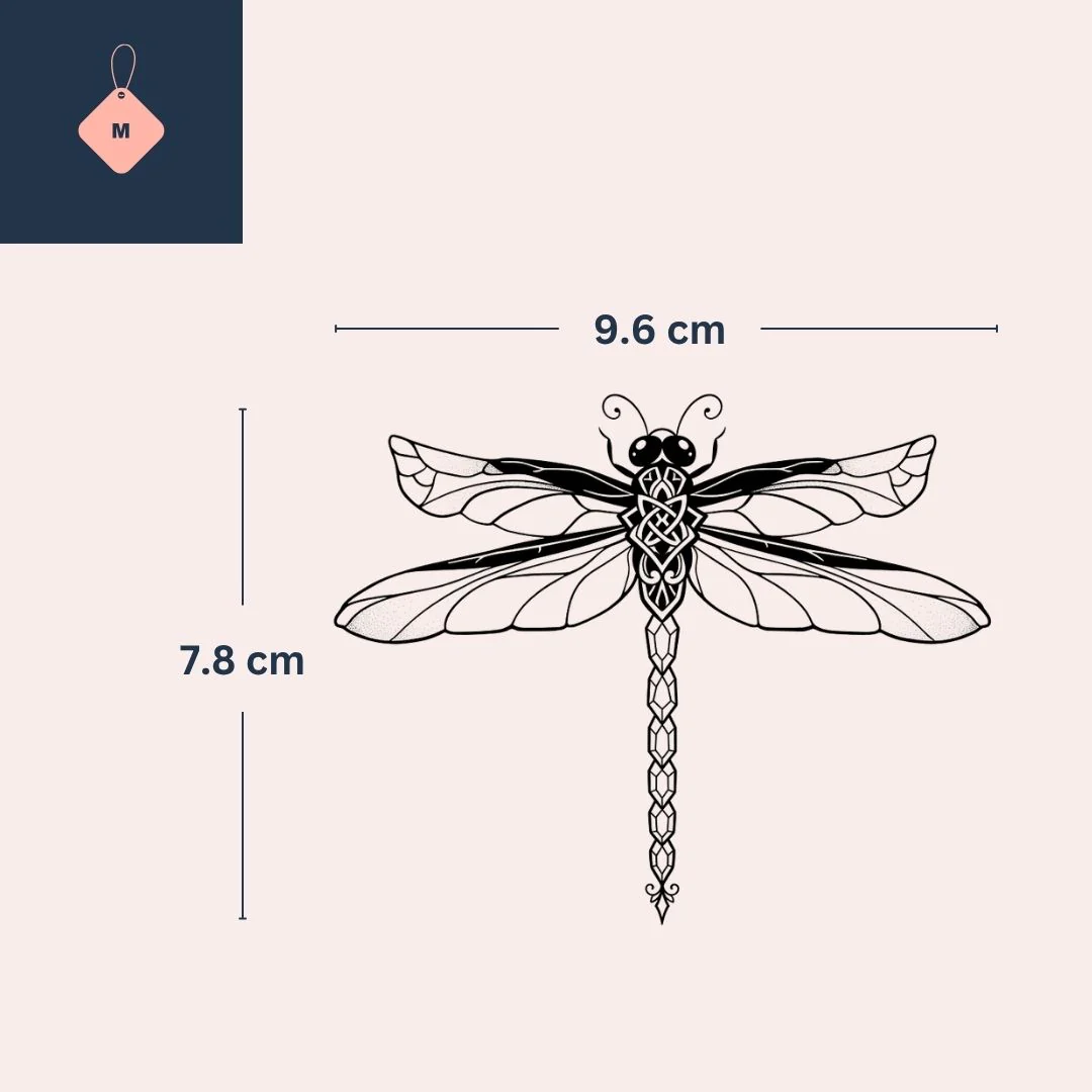 Dragonfly temporary tattoo, fine line - Image 4