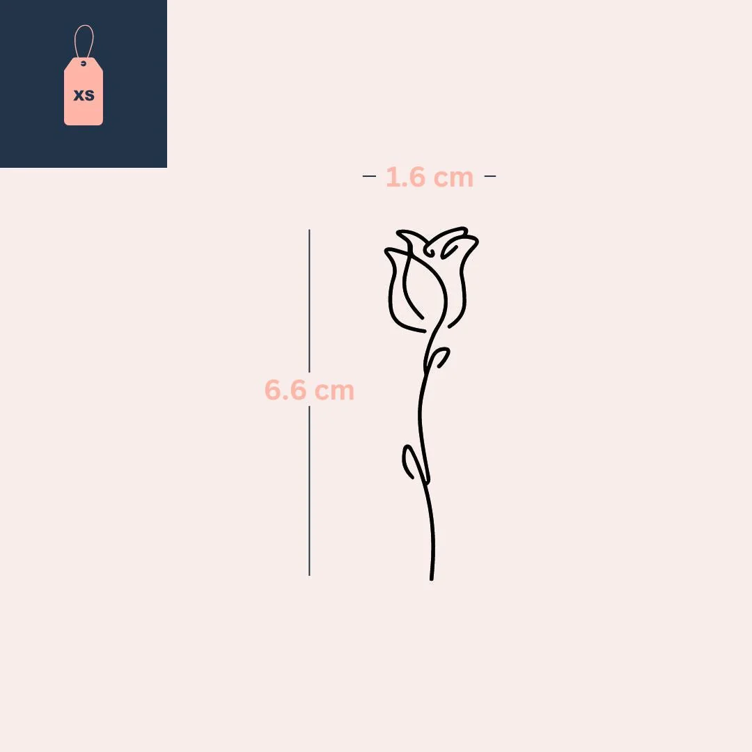 Single-line rose temporary tattoo - Image 4