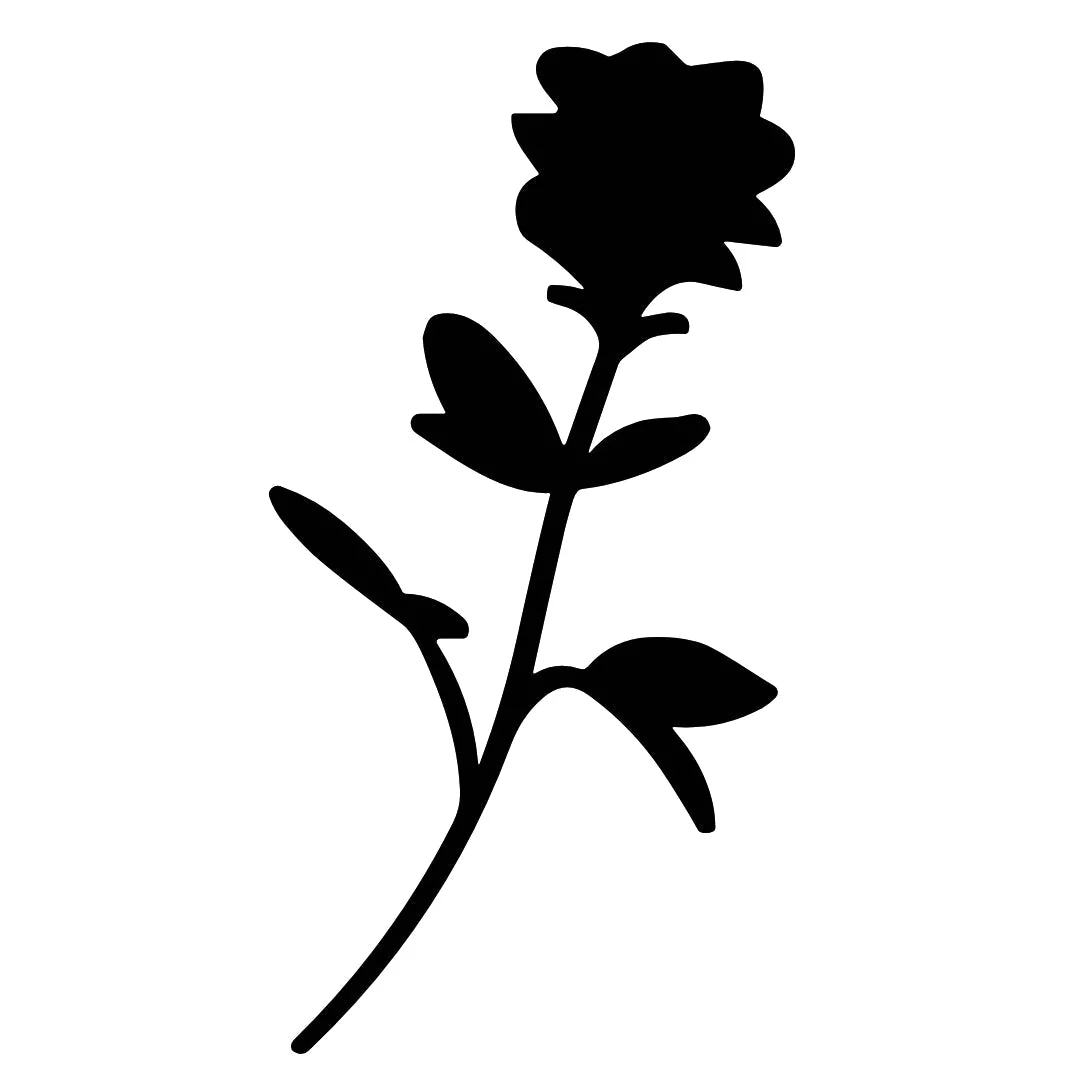 Small black rose silhouette temporary tattoo - Image 2