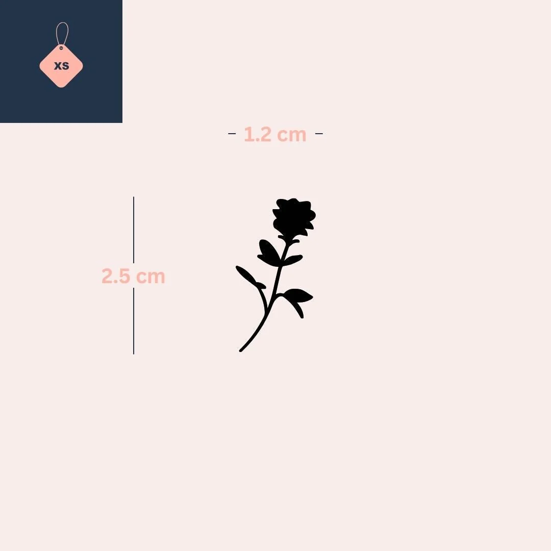 Small black rose silhouette temporary tattoo - Image 4